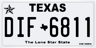 TX license plate DIF6811