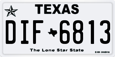TX license plate DIF6813