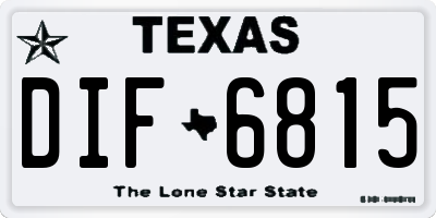 TX license plate DIF6815