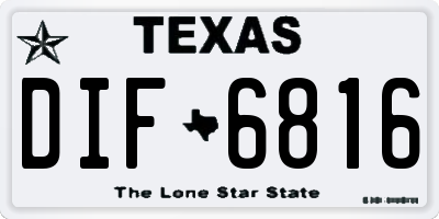 TX license plate DIF6816