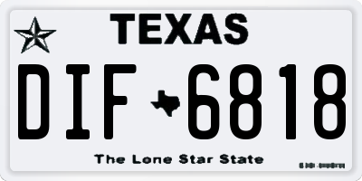 TX license plate DIF6818