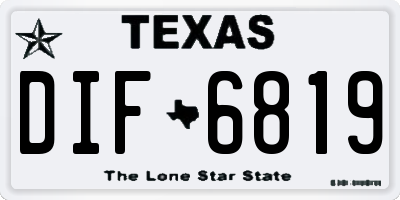 TX license plate DIF6819