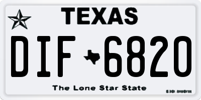 TX license plate DIF6820