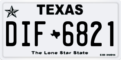 TX license plate DIF6821