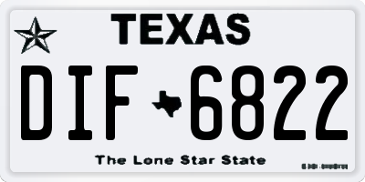 TX license plate DIF6822