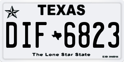 TX license plate DIF6823