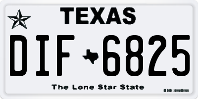 TX license plate DIF6825