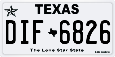 TX license plate DIF6826