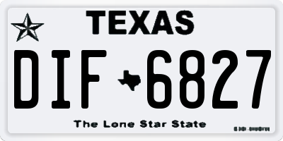 TX license plate DIF6827