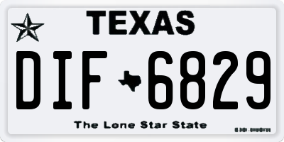 TX license plate DIF6829