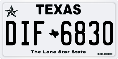 TX license plate DIF6830
