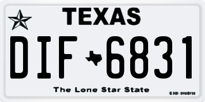 TX license plate DIF6831