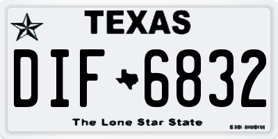 TX license plate DIF6832