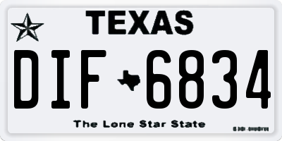 TX license plate DIF6834