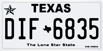 TX license plate DIF6835