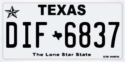 TX license plate DIF6837