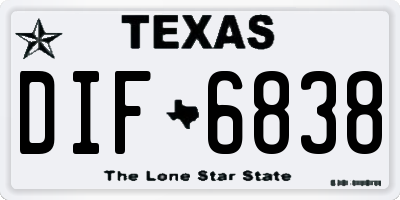 TX license plate DIF6838