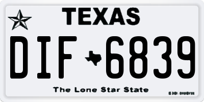 TX license plate DIF6839