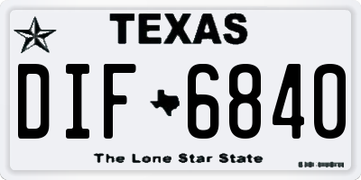 TX license plate DIF6840
