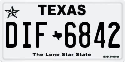 TX license plate DIF6842