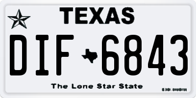 TX license plate DIF6843