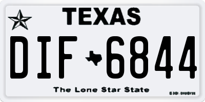 TX license plate DIF6844