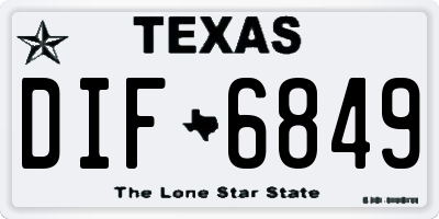TX license plate DIF6849
