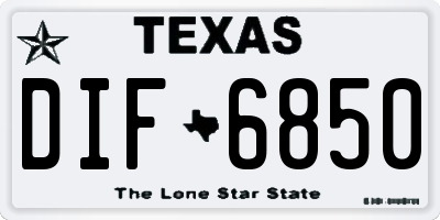 TX license plate DIF6850