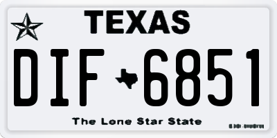 TX license plate DIF6851