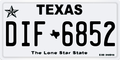 TX license plate DIF6852