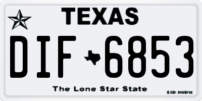 TX license plate DIF6853