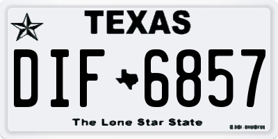 TX license plate DIF6857