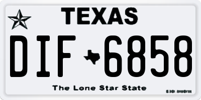 TX license plate DIF6858