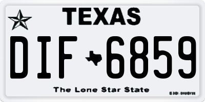 TX license plate DIF6859