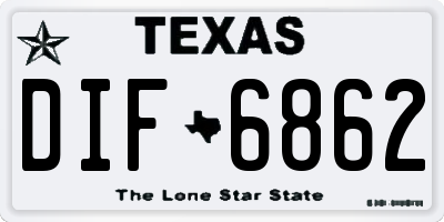 TX license plate DIF6862