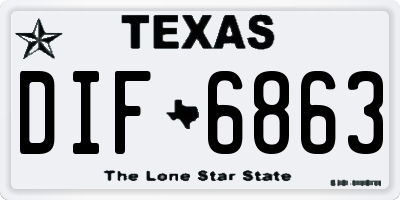 TX license plate DIF6863