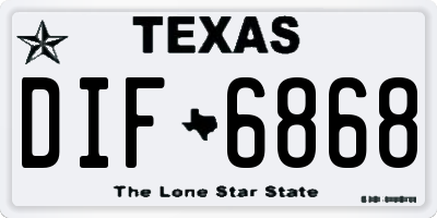 TX license plate DIF6868