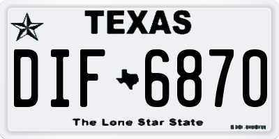 TX license plate DIF6870
