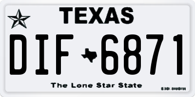TX license plate DIF6871