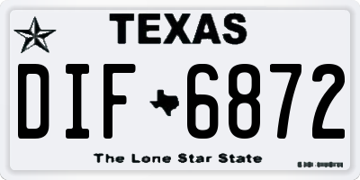 TX license plate DIF6872