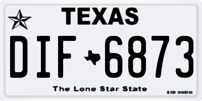 TX license plate DIF6873