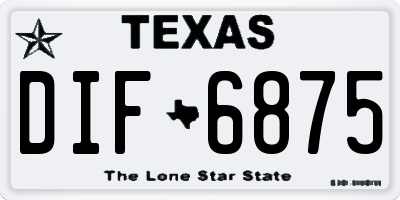 TX license plate DIF6875
