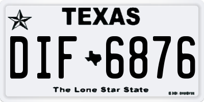 TX license plate DIF6876