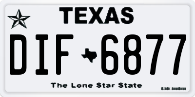 TX license plate DIF6877