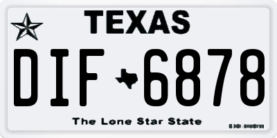 TX license plate DIF6878