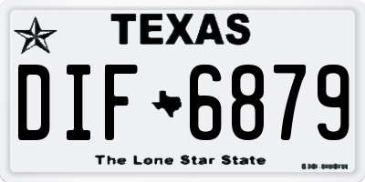 TX license plate DIF6879