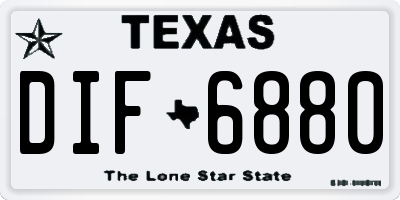 TX license plate DIF6880