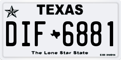 TX license plate DIF6881