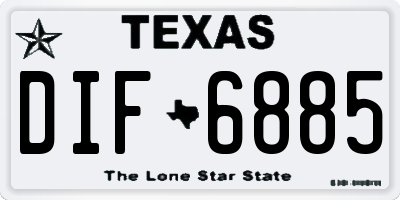 TX license plate DIF6885