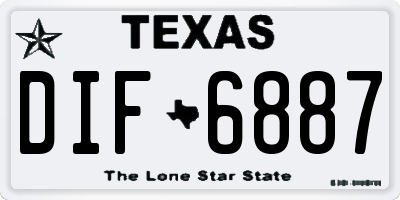 TX license plate DIF6887
